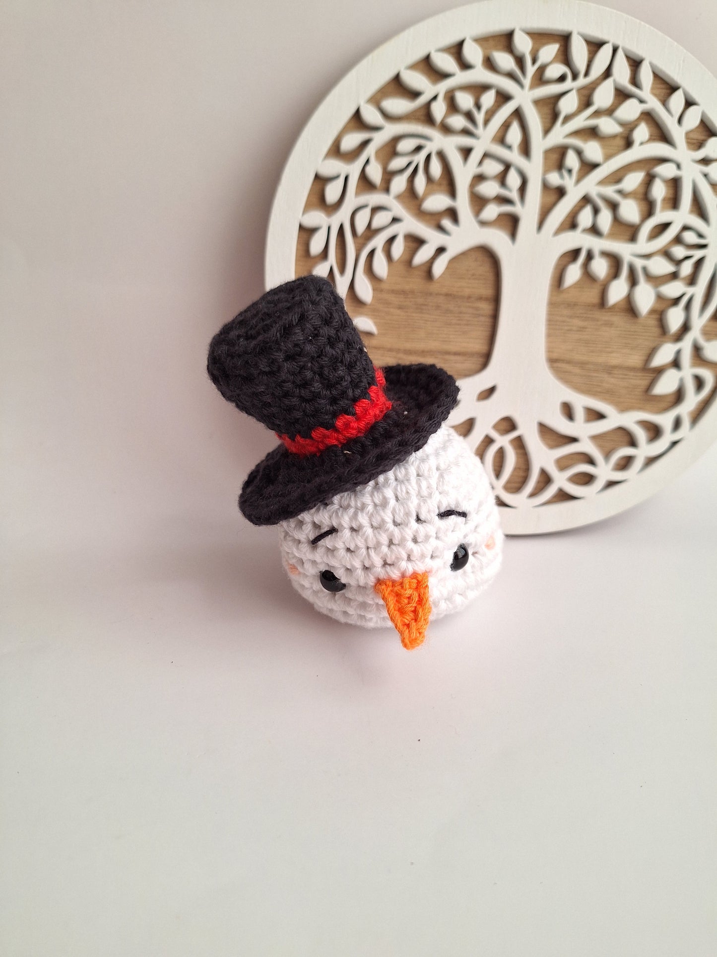 Adorno muñeco de nieve de crochet ☃️