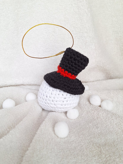 Adorno muñeco de nieve de crochet ☃️
